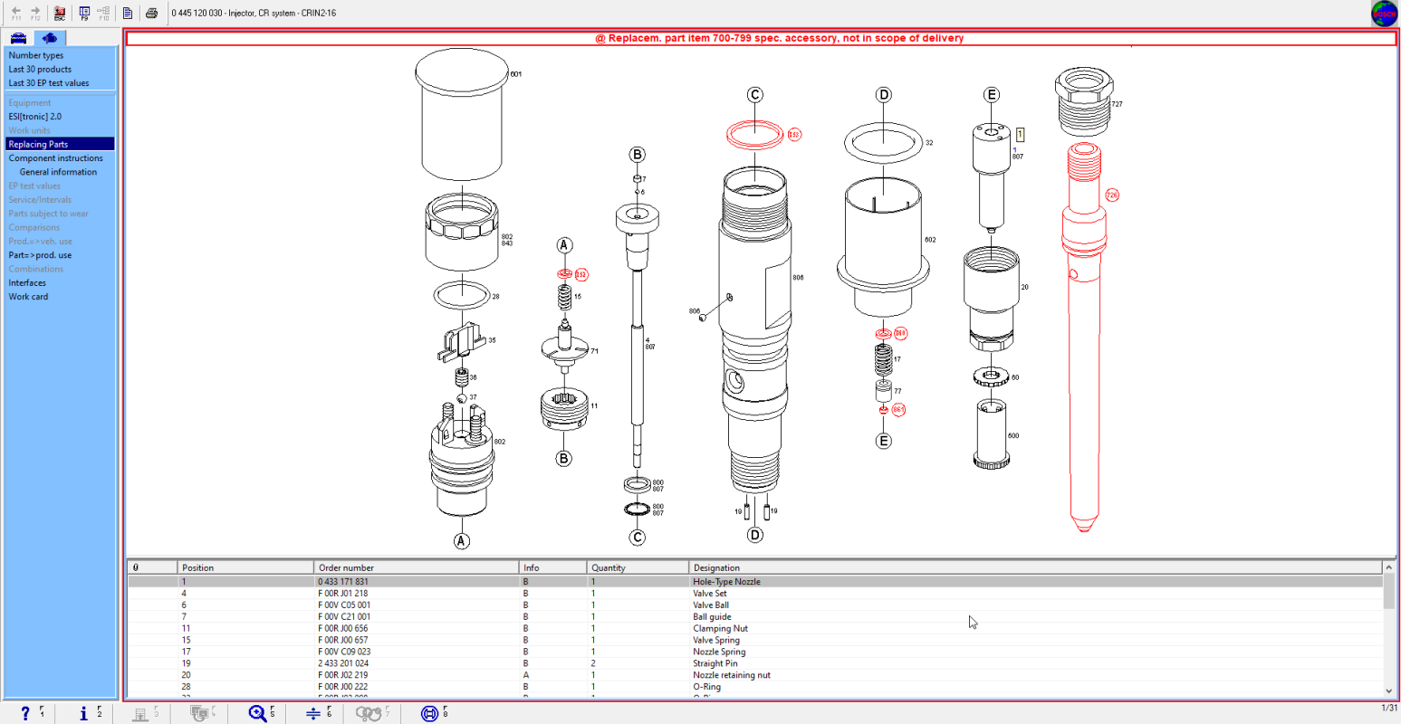 ESI [tronic] for service parts (ESI-1)